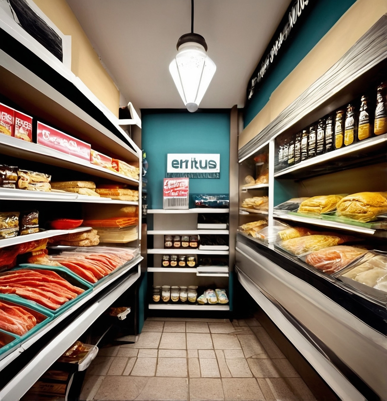 Tienda de barrio con productos frescos y locales